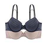 Ausbrennen / Mikro DORINA Damen BH Louise T-Shirt Bra 2er Pack, Grey (Blue Charcoal/Blush), 80C
