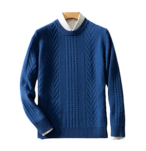 Pull en tricot pour homme WEGUKRI 100 % pur cachemire col rond taille M