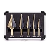 OSTTE Step Drill Bit Set 5PCS, 50 Sizes HSS Titanium Coated...