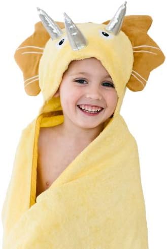 Bambi BambooDinosaur Hooded Towel for Boys, Girls - Cloud Soft, Ultra Absorbent, Fast Drying, Large, fits Baby - Toddler 6T