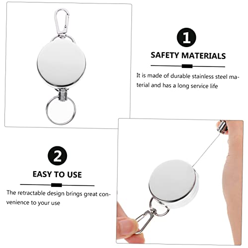 Tire-câble rétractable haute résistance avec anneaux et porte-badge d'identification
