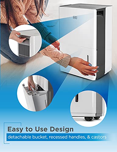 Black+Decker 3000 Sq. Ft. Dehumidifier For Large Spaces And Basements, Energy Star Certified, Bd30Mwsa , White #TOP4