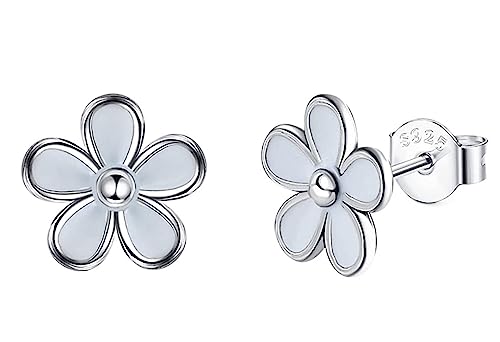 Boucles d'oreilles en Argent 925 pendantes fleurs mode pour filles