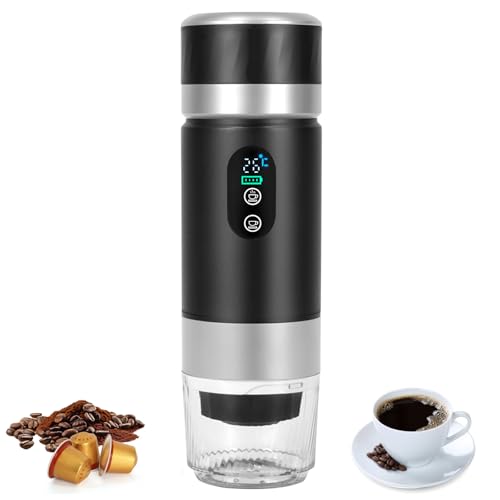 Iriisy Macchina del Caffe Portatile 3 in 1 Portable Espresso Maker per Capsule e Caffè in Polvere Caffettiera Portatile 80ml Ricaricabile da Viaggio Camping (Nero)