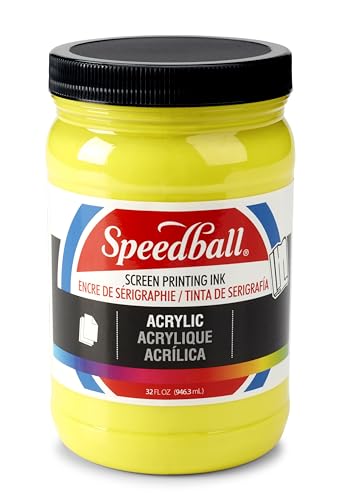 Speedball 046412 Acrylic Screen Printing Ink, 32 fl. oz, Yellow