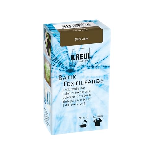 KREUL - KREUL 98533 - Peinture Textile Batik Dark Olive, 70 g, Poudre de Couleur pour Le Batik et la Teinture de Textiles