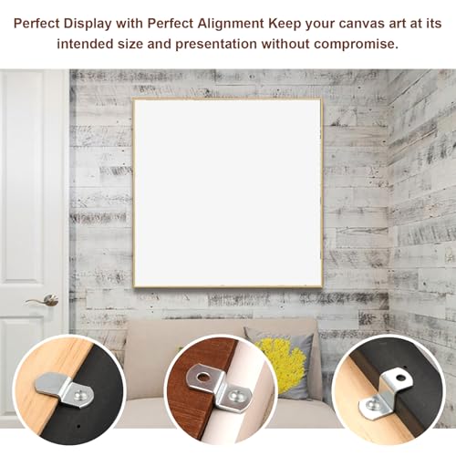 Image of XIHIRCD 50pcs Offset Canvas Painting Mounting Clips with Metal Screws, 1 /2inch, 1 /4inch, 1 /8inch, 3 /8inch Canvas Clips for Picture Framing, Blackboard