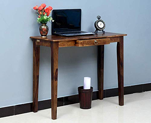 Image of SONA ART & CRAFTS Solid Sheesham Wooden Study Table for Adults with a Drawer Storage | Study Desk for Students | Computer Table for Home Office Desk | Writing Table (Natural Finish)