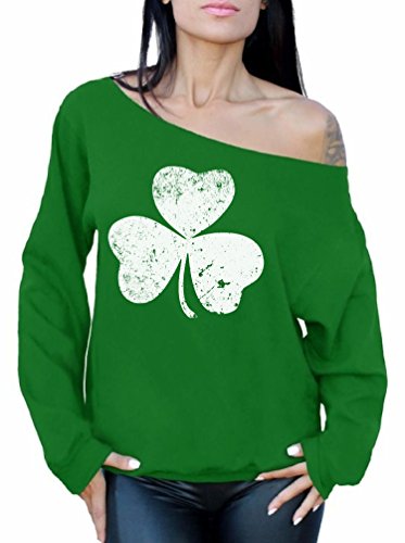 Awkwardstyles Irish Off The Shoulder Oversized Sweatshirt St Patrick's Day G