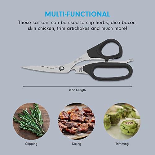 Messermeister 8.5-Inch Take-Apart Utility Shears, Black - Includes Screwdriver, Nut Cracker, Jar Lid Opener/Gripper, Bottle Opener & Bone + Twig Cutter - Suitable for Right-Handed Users - Thumbnail 3