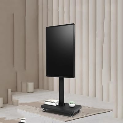 LBAawxe 32-65 Inch Mobile TV Cart on Wheels - Portable Floor TV Stand Holds, Horizontal and Vertical Screen Fixed
