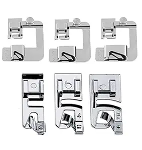 6 PCS Rolled Hem Presser Foot Hemmer Foot Set