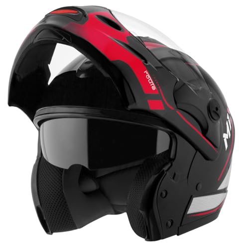Capacete de Moto Mixs MX Captiva Route Brilhante Com Viseira Inte...