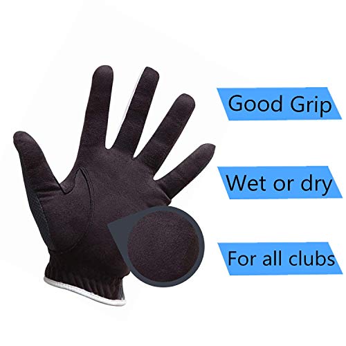FINGER TEN Golf Glove Men Left Hand Right Rain Grip Value 3 Pack - Image 3