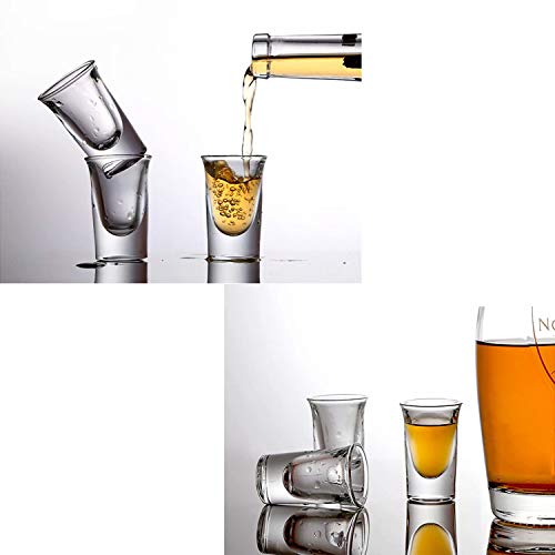 D&Z 6Pcs Shot Glass Set Thick Cup Base Barware, Whisky Brandy Vodka Rum Tequila Shot Set,0.75Oz #TOP2