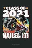 Class of 2021 Monster Truck Retro Graduation Cap Gift Boy Notebook: Funny Monster Trucks Gifts for Kids Great Kids Appreciation Thank Gag Gifts for Girls Toddler Boys Dad Mom