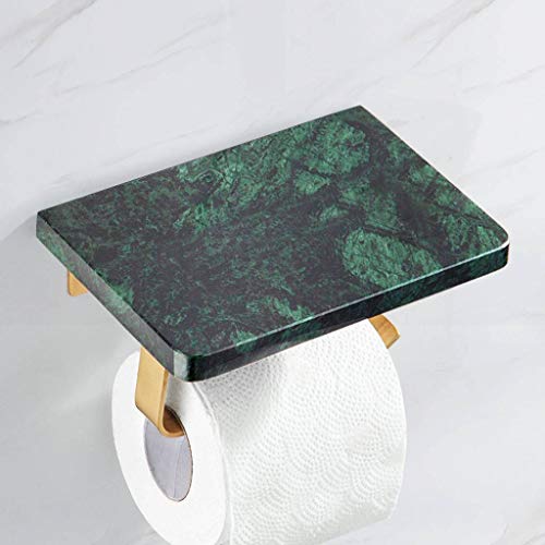 WLVG Marmor-Toilettenpapierhalter, Wandhalterung, Toilettenpapierhalter, kein Bohren, Toilettenpapierhalter, Ständer für Badezimmer, Küche, Hotel, Single Cover