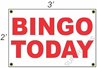 Bingo Today 2x3 White w/Red Banner Sign