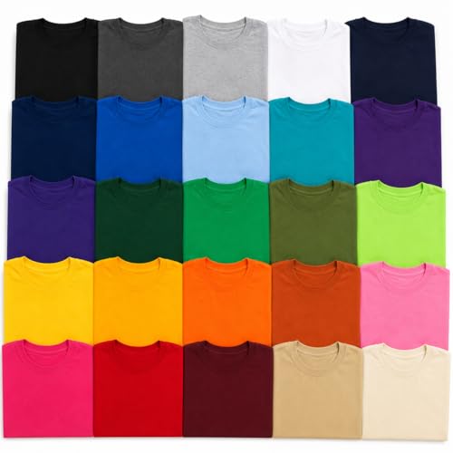 EVERYDAY TEES Value Pack Mens T-Shirts Mixed Colors No Color Choice (Pack of 12) Small to 6XL (US Alpha Small Regular Regular)