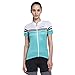 Womens Cycling Jersey Short Sleeve Ladies Bike Shirt Cycle Tops with Pockets Full-Zip Green
