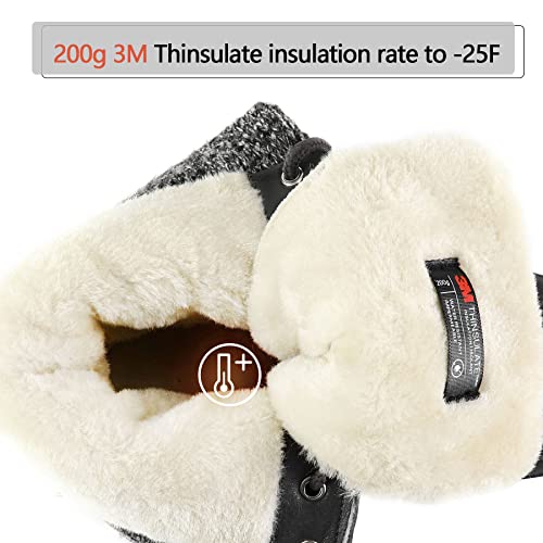 mysoft Women's Winter Snow Boots Waterproof Insulated Mid-Calf Booties, Fur-lined Lace Up Shoes for Outdoor2
