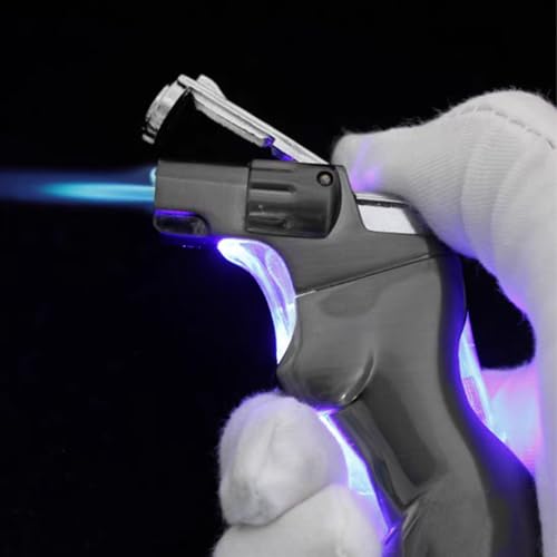 Encendedor de antorcha Pomelo Life negro con llama ajustable miniatura 2