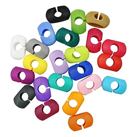 Baven 24 Stück Glasmarkierer Glasmarker Silicon Glasmarkierung Wiederverwendbarer glasmarkierer silikon Cover