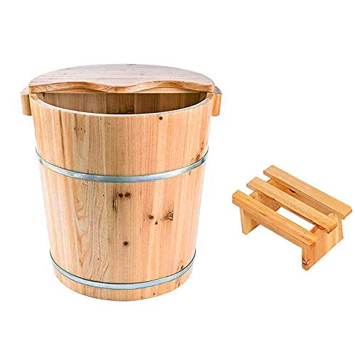 Cubeta Spa de Pies de Madera con Tapa