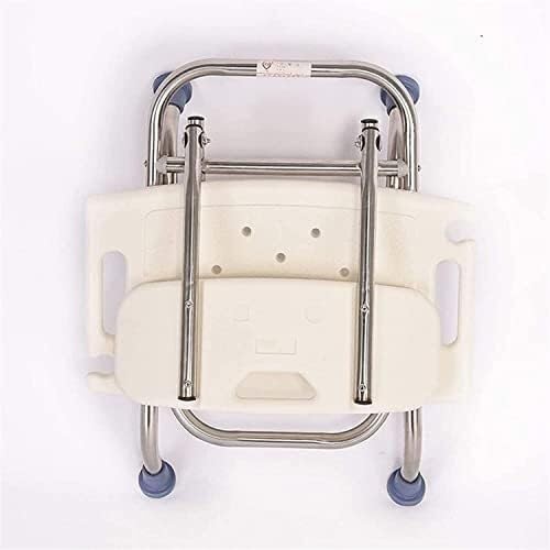 Asiento de Ducha Plegable, Asistente de baño portátil, Asiento de bañera for discapacitados con Respaldo, Banco de baño, Silla de Ducha de Altura Ajustable, Taburete