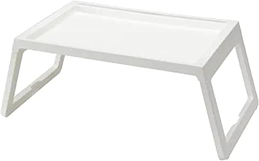 Ikea polypropylene&plastic Foldable Bed Tray,Multipurpose Tray For Food,Laptop Table For Study,Work 56X36X26 Cm (White)
