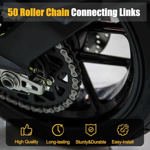 Image of 5 Pack #50 Roller Chain Connecting Links Heavy Duty Carbon Steel Master Connector Link for Agricultural Machine, Motorcycles, Mini Bike, Go-Karts, Snow Removal Machines