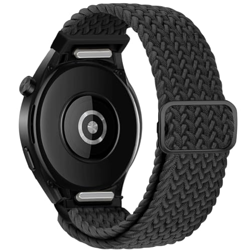 One Click Galaxy Watch 6 Band for Samsung Galaxy Watch 6 4 5 Band 40mm 44mm/Watch 6 4 Classic 47mm 43mm 42mm 46mm/Watch 5 Pro 45mm, 20mm No Gap Elastic Braided Fabric Nylon Watch Band Women Men