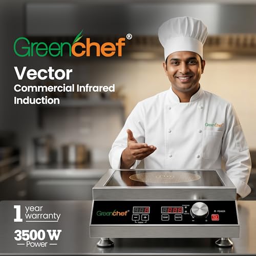 Image of Greenchef Vector Commercial Infrared Induction Cooktop | Heavy-Duty Commercial Cooker | Digital Temperature & Power Control | High-Efficiency Heating | 3500Watts