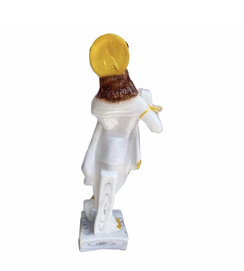 KRISHNAGALLERY1 Marble Dust White Standing Krishna Statue Krishan Ji Murti Idol for Pooja Home Office Decor 15 Inch 2