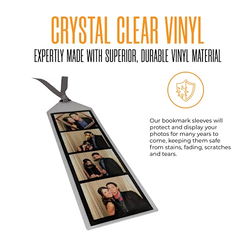 Photo Booth Nook Bookmark Sleeves - Vinyl Photobooth Strip Frames, Picture Strip Holder, Lightweight, Shatterproof Material - Ideas For Party Favors - 2 1/2 X 7 1/8-Inch (100 Count) #TOP3