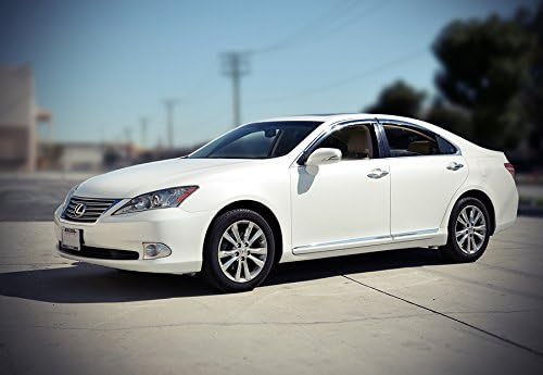 WellVisors Window Visors Wind Deflectors Compatible with Lexus ES350 2007-2012 with Chrome Trim Rain Guards 3-847LX008