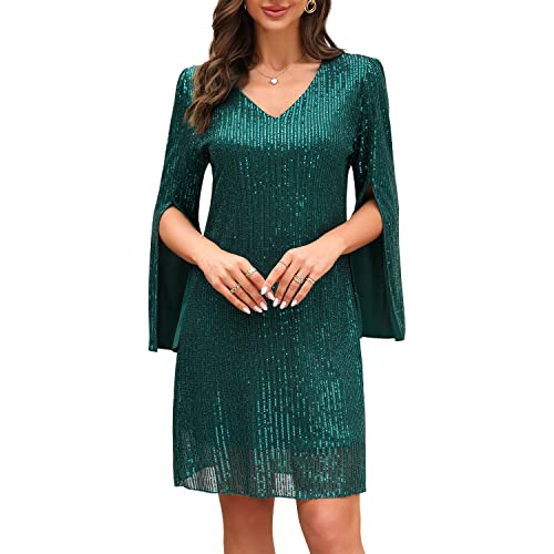 Image of COOAN Wedding Guest Cocktail & Formal Dresses for Women - Lace Sequin Dress