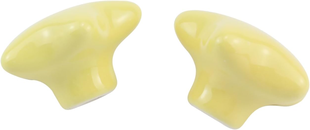 Dnyta 6 Pcs Star Shaped Ceramic Knobs Decorative Pulls Cute Cabinet Dresser Pulls for Wardrobe, Drawers, Cabinets, Jewelry Box (Star Shaped, Yellow)