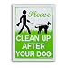 Vibe Ink 9 x 12 Please Clean Up After Your Dog - No Pooping Dog Lawn Signs with Metal Wire H-Stakes Stands Included