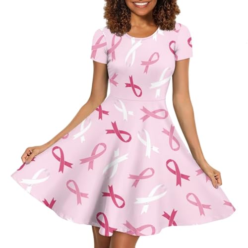 Image of POLERO Sunflower Dress for Women Floral Summer Dresses Short Sleeve Casual Sundresses Midi Dresses
