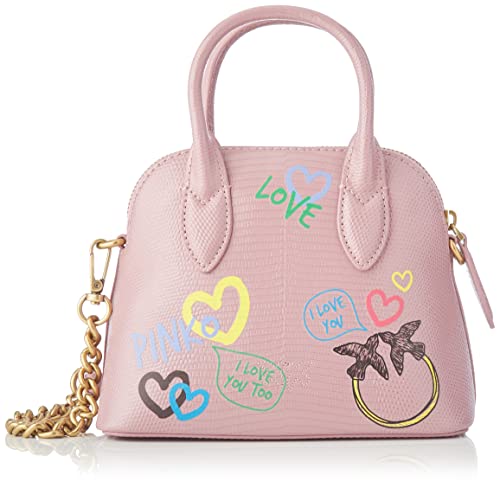 Pinko Bugatti Mini Street Art Love P, Sac Femme, O78q_Rosa-Polignac-Antique Gold, Taille Unique Cover