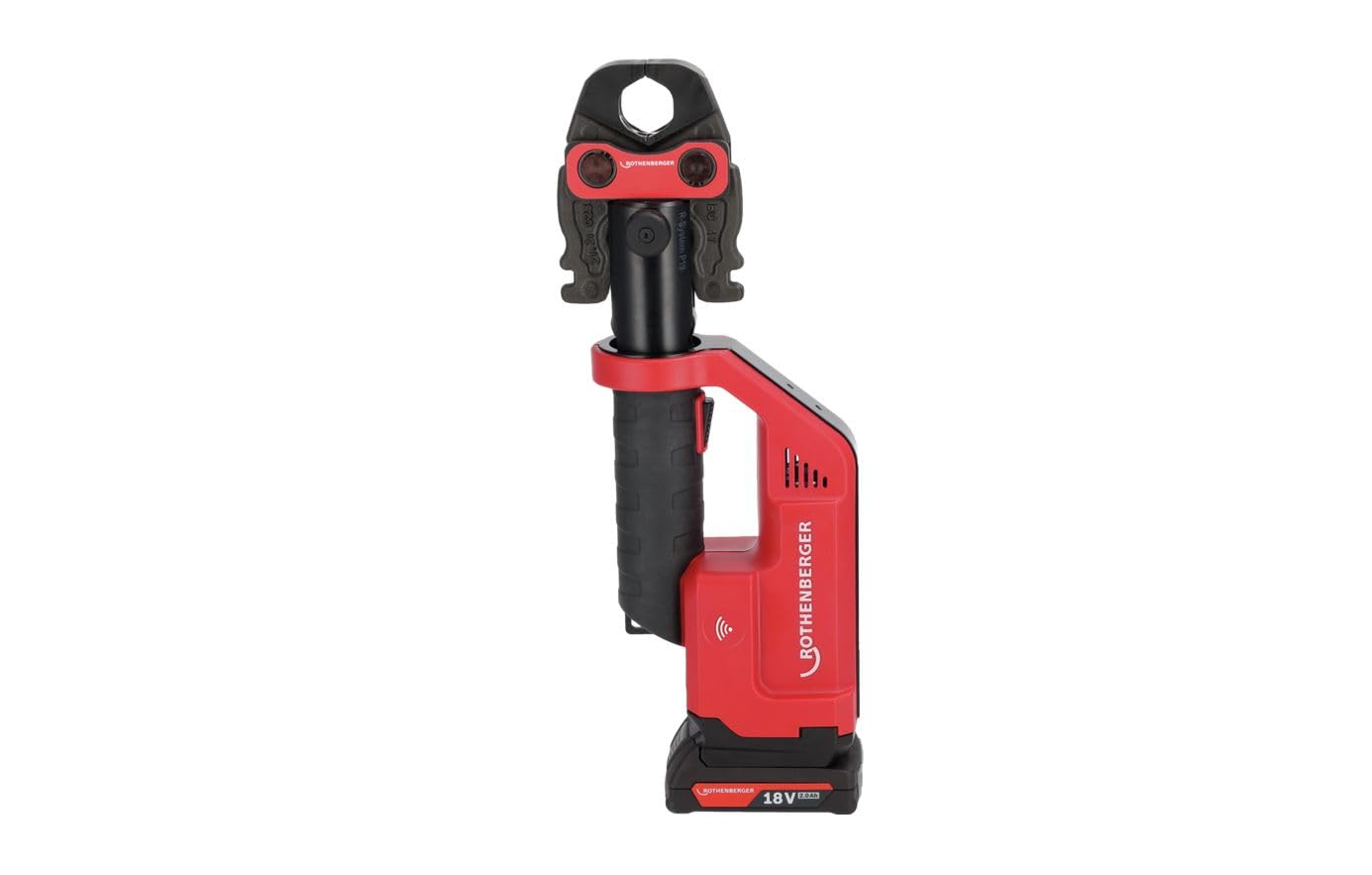 ROTHENBERGER ROMAX Compact III Set AMPShare, RFz, 16-20-25 mm, batería de 2 Ah, 1000004293 | Prensadora de prensado, ajuste de prensado, contorno RFz, 16-20-25 mm, 35 mm de metal, 40 mm de plástico