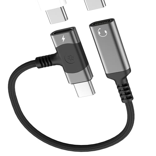 Adaptateur audio DAC de type C avec double port de charge pour iPhone 16 Pro Max