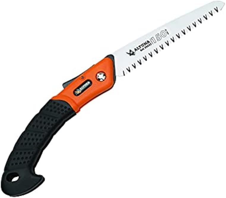 Serrucho de Poda Plegable Sawing 29622 - Empuñadura Bimaterial - Dentado Japonés - Resistente y Muy Ligero - Sierra de Mano para Madera con Hoja Recta - Para Uso Forestal - Altuna