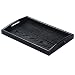 JPCRAFT Rectangle Wooden Serving Tray, Black, 14 by 9-Inch