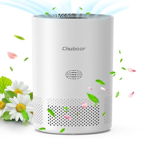 Chuboor Air Purifiers for Home Large Rooms up to 1500ft², H13 True HEPA Air Purifiers for Bedroom Dorm Room Pets or Smoke, Dust, Pollen, Odors, Auto Mode, Sleep Mode, PJ01, White