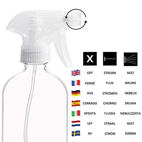 Glassprühflaschen Set – Wiederverwendbare Sprühflasche aus Glas (3 Stück)
