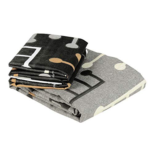 Image of Story@Home 120 TC Candy Geometric Cotton Bedsheet for Double Bed with 2 Pillow Cover -Silver Grey