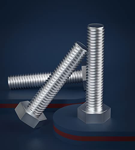 Image of 3 /8-16 x 2 (5 /8 to 7 inch Optional) Hex Head Screw Bolt, Stainless Steel 18-8(304), Fully Threaded,10pcs