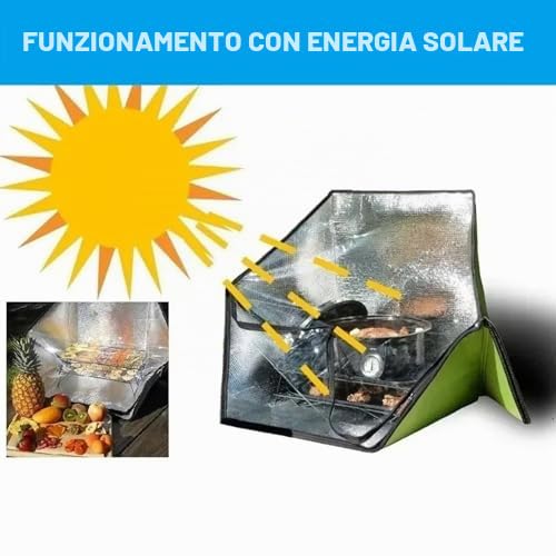 Fornello a energia solare portatile, pieghevole, per campeggio, escursionismo e picnic, soluzione ecologica per barbecue